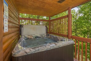 Five person secluded hot tub on main deck