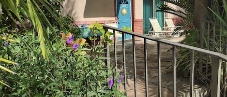 Private Courtyard Entrance.  Secure combination lock/deadbolt entry.