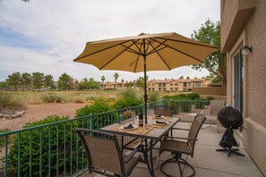 Patio with dining table and chairs - 2nd seating area by the master bedroom 