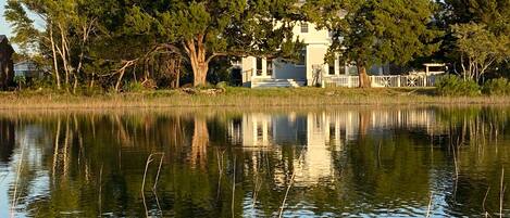 Back of the duplex, taken from a kayak at high tide.