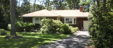 Front of the house from Oak Drive (Summer)