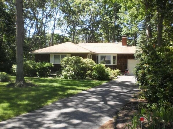 Front of the house from Oak Drive (Summer)