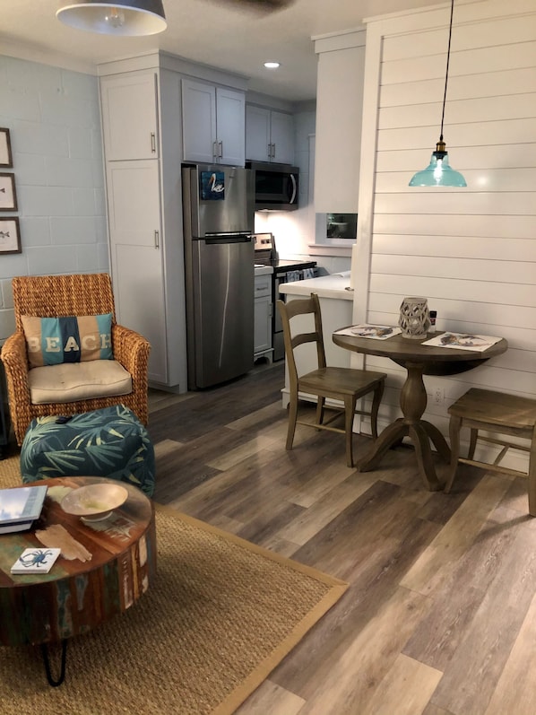 Open living/dining and kitchen