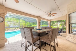 Fire dining table for 8 with large propane grill to cook a delicious dinner on. 