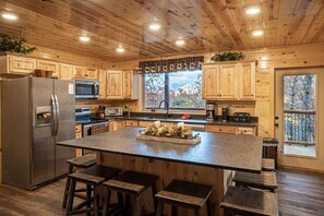 Large Kitchen island w/seating for 10