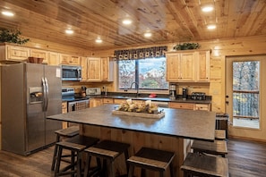 Large Kitchen island w/seating for 10