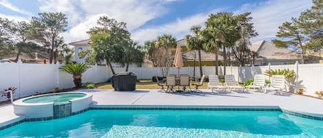 Beautiful private pool and large backyard