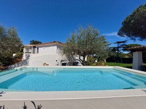 Water, Sky, Property, Plant, Azure, Swimming Pool, Blue, Rectangle, Shade, Building