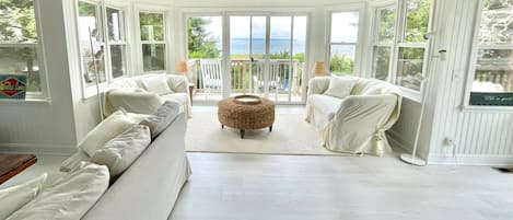 Living room overlooking Peconic Bay