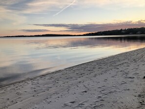 Dusk on the beach right outside the door. Perfect for summer bonfires!