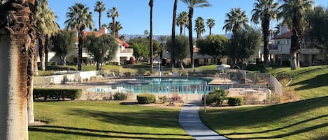 Walk out to this beautiful pool as viewed from our patio!