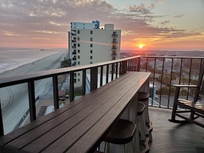 Sunset views over the ocean and marsh