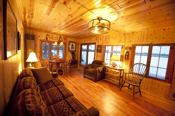 Living Room looking toward the Lake. Water views horizon to horizon.