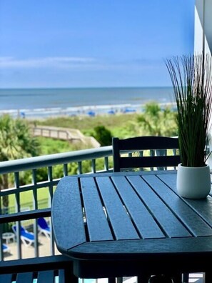 An oceanfront patio for morning coffee