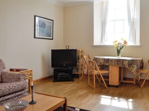 Living room with dining area | Sunset Song - Arbuthnott Estate Cottages, Arbuthnott, near Stonehaven