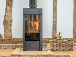 Cosy wood burner | Barn End Cottage, Carlton, near Saxmundham