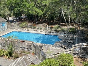 View of our pool from our property
