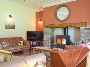 Living room with wood burner | Swn-Y-Don, Llansteffan