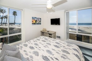 View from the bed in the master bedroom