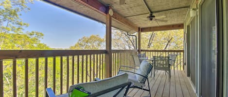 Branson West Vacation Rental | 2BR | 2BA | Stairs Required | 830 Sq Ft