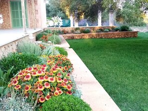 Flowerbeds in garden