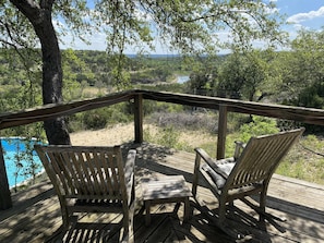 Enjoy the long distant hill country views.