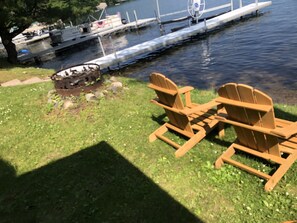 Firepit and one of two docks and lifts