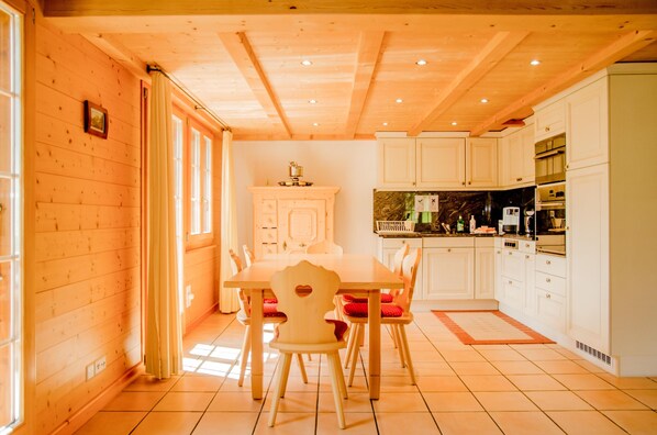 Dining area and kitchen