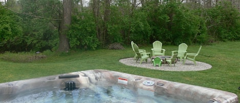 Hot tub and fire pit