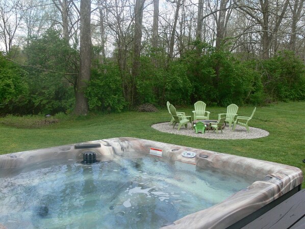 Hot tub and fire pit