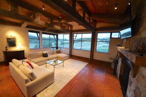 The indoors and outdoors intermingle in this natural home. 