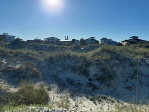 Looking back at house from the last dune-top before the beach.  Lots of privacy!