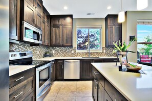 Fully stocked and well equipped kitchen