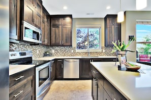 Fully stocked and well equipped kitchen