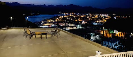 Large open patio with fire pit & gated pet friendly patio. Enjoy the sunsets!