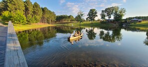 Enjoy the lake with one of Sandy Creek Farms canoes or our paddleboat. 