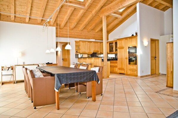 Dining area and kitchen