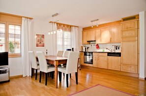 Dining area and kitchen