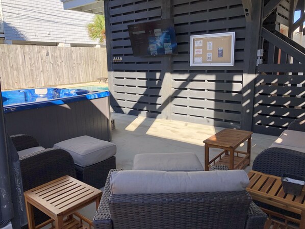 Enjoy some time outside watching TV!