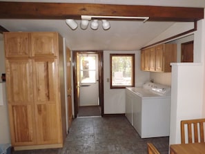 The entryway as viewed from the kitchen.