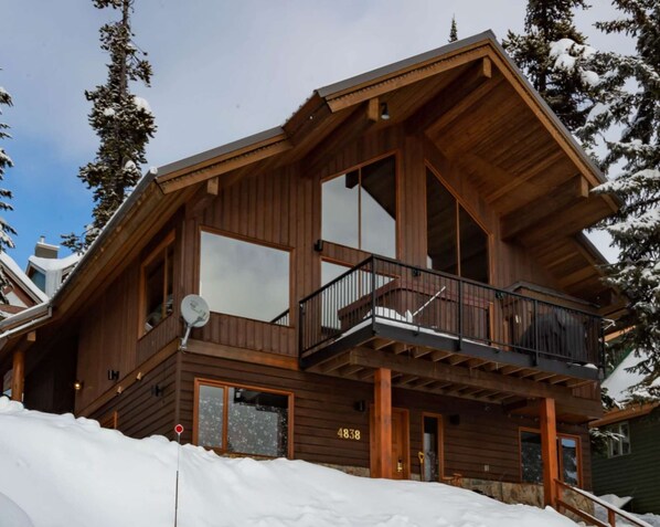 Cropped version of exterior view of chalet