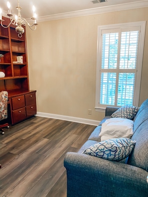 Office bedroom with a queen size sleeper-sofa next to the 1st Master King Suite