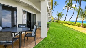 Poipu Shores A104 - Oceanfront Dining & Lounging Lanai - Parrish Kauai