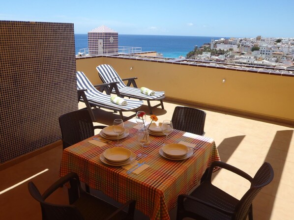 Terrace. fantastic terrace overlooking the sea and the village