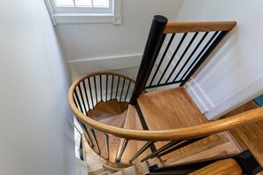 spiral staircase takes you down to start your journey