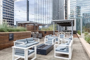 Hang out on the outdoor patio