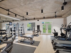 Get your sweat on at the on-site fitness center!