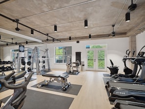 Get your sweat on at the on-site fitness center!