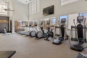 Get your sweat on at the 24-hour fitness center!