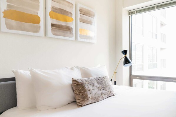 Wake up to nice natural light though the large windows